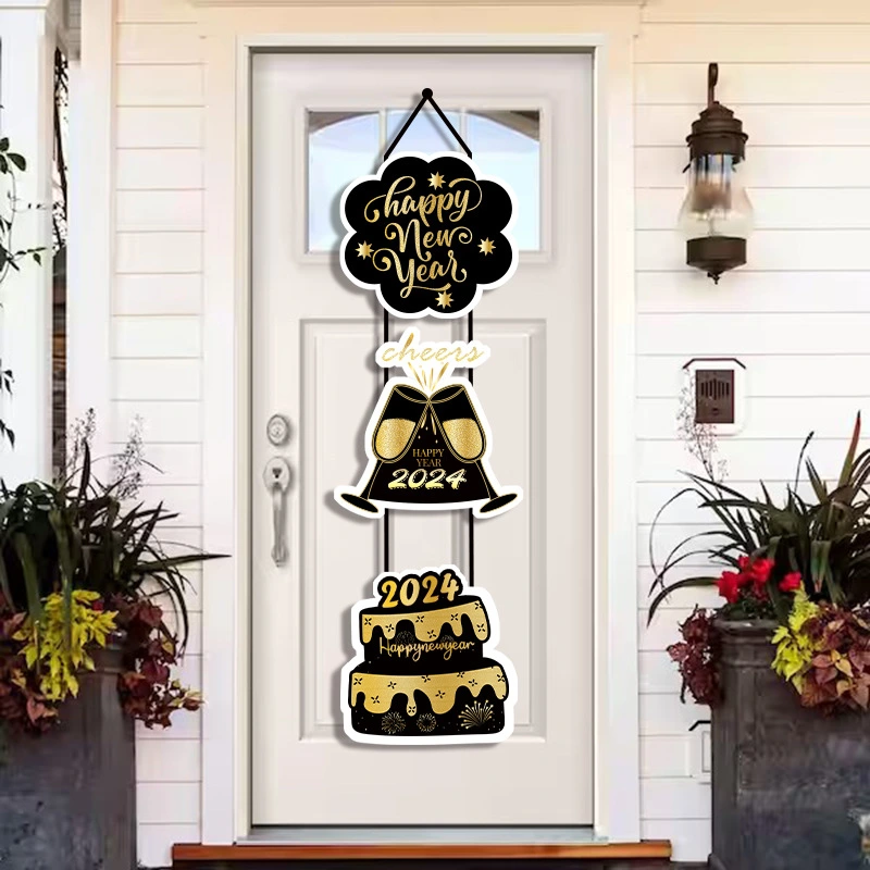 New Year Door Hanging Happy NewYear Theme Party Cake Gift Box Series