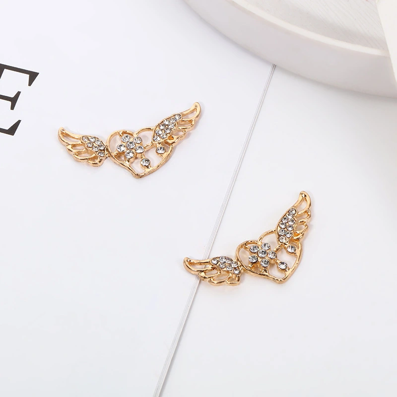 Dongdong Shoes Diamond Decoration Wings Love Electroplated Accessories Jewelry