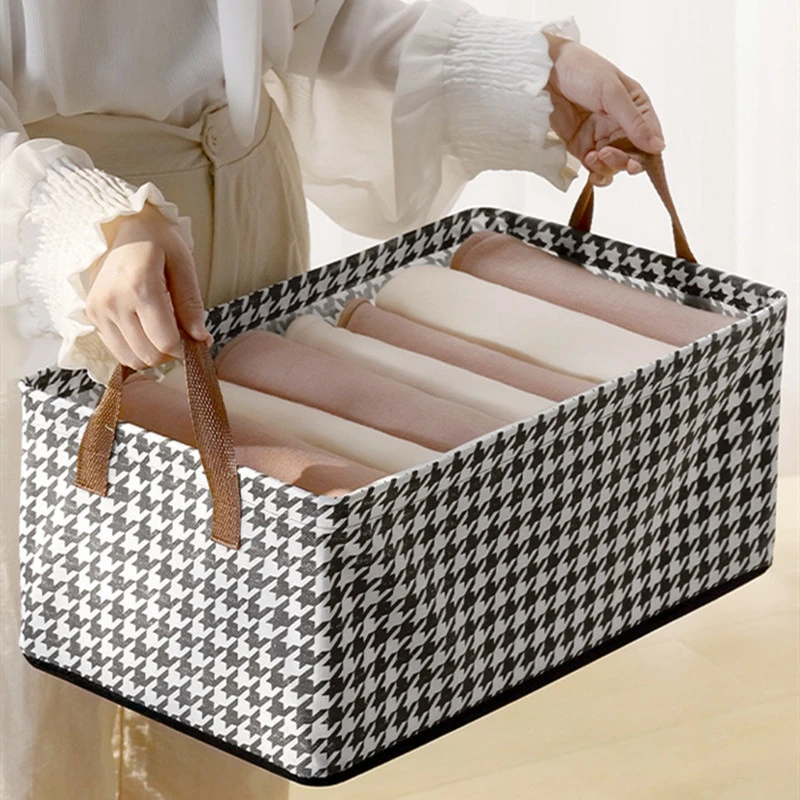 Houndstooth Steel Frame Clothes Storage Box