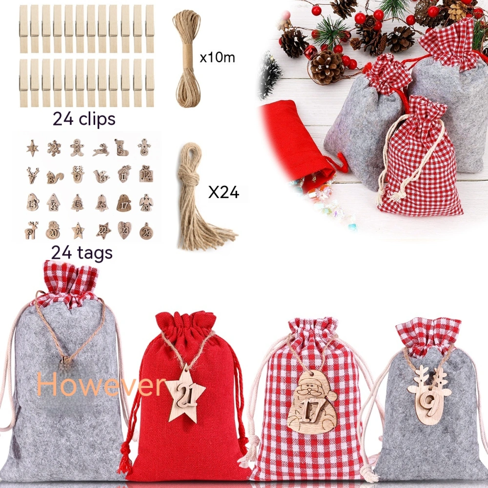 Christmas Felt Cloth Gift Bag Suit