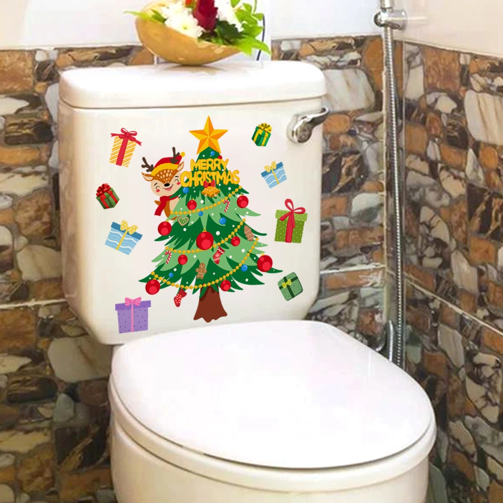 Happy Day Bathroom Christmas Tree Decoration Stickers