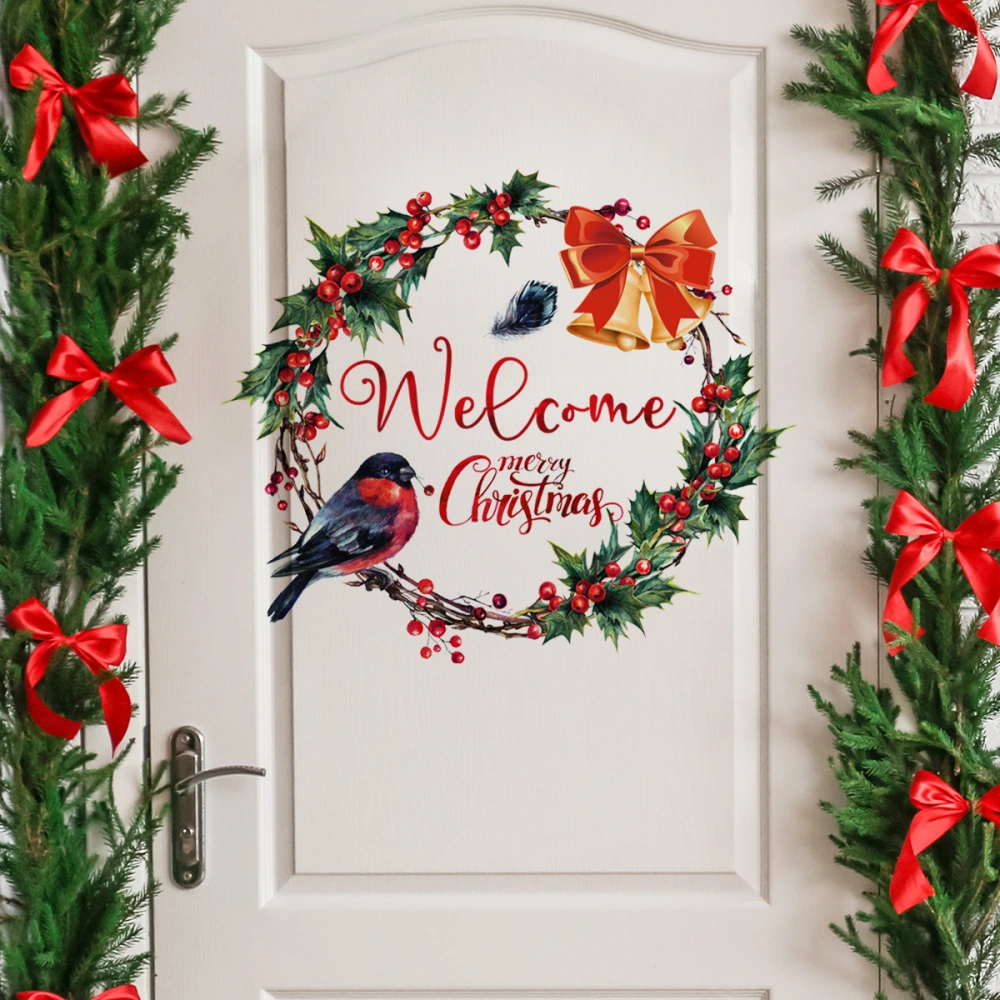 Christmas Wreath Backgrund Wall Decoration Stickers