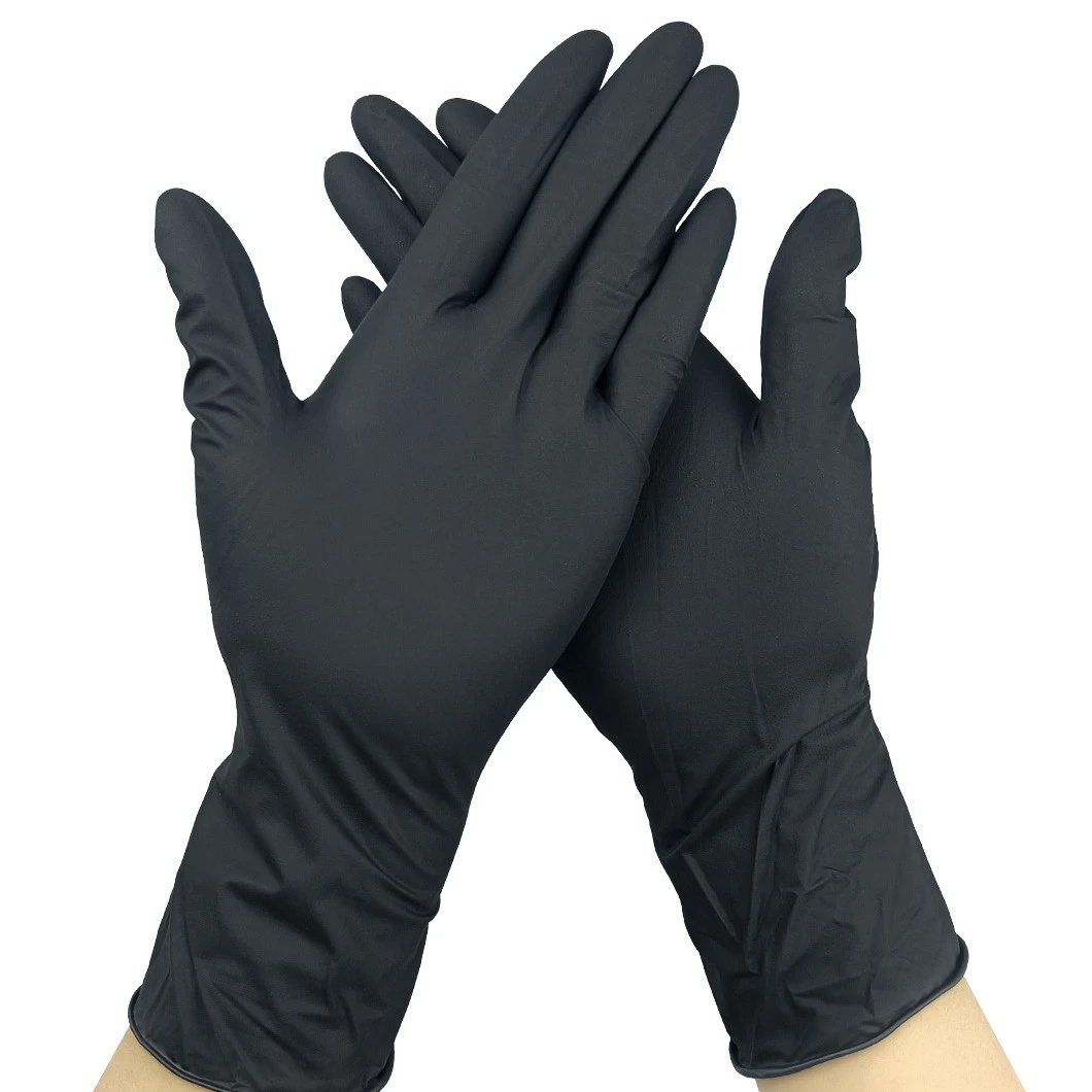 8mil Thick Black Nitrile Gloves
