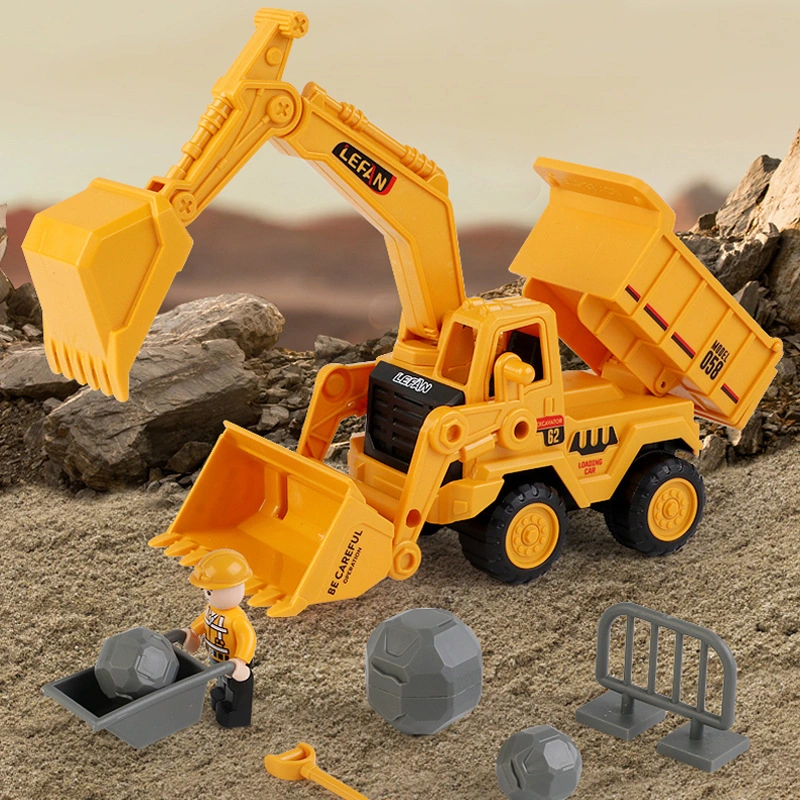 Inertial Engineering Vehicle Simulation Multifunctional Excavator Bulldozer Dumptruck Three-in-one Children's Toy Birthday Gift