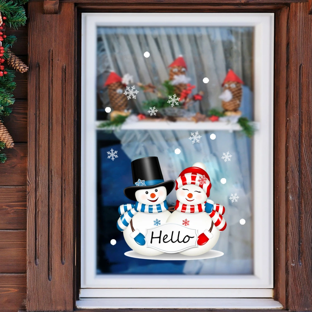 Two Snowman English Hello Wall Stickers