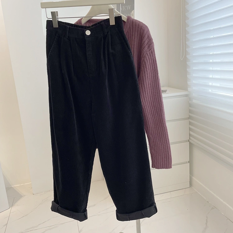 Loose Casual Straight-leg Retro Fashionable Corduroy Wide-leg Pants