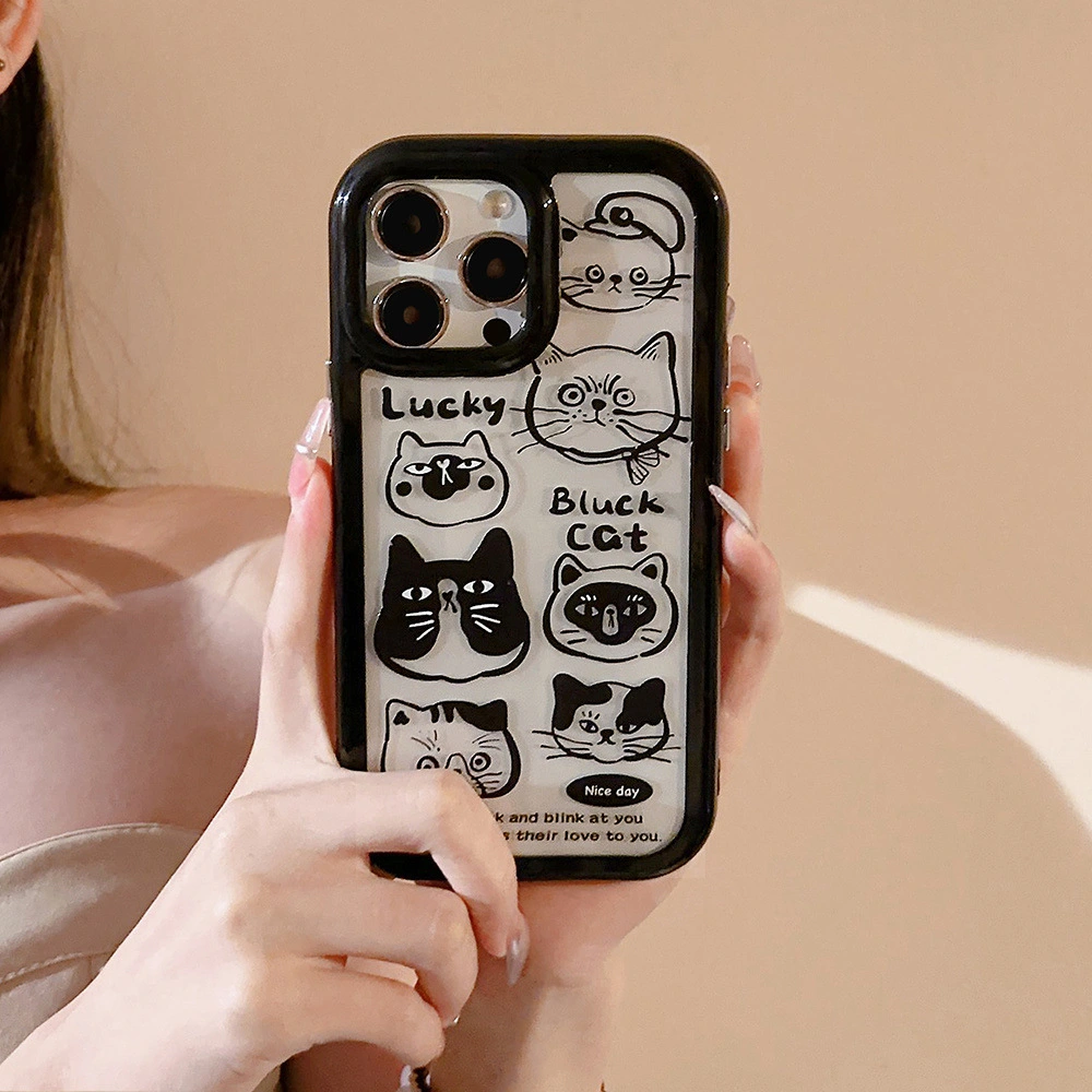 Cream Acrylic Cat Mood Phone Case