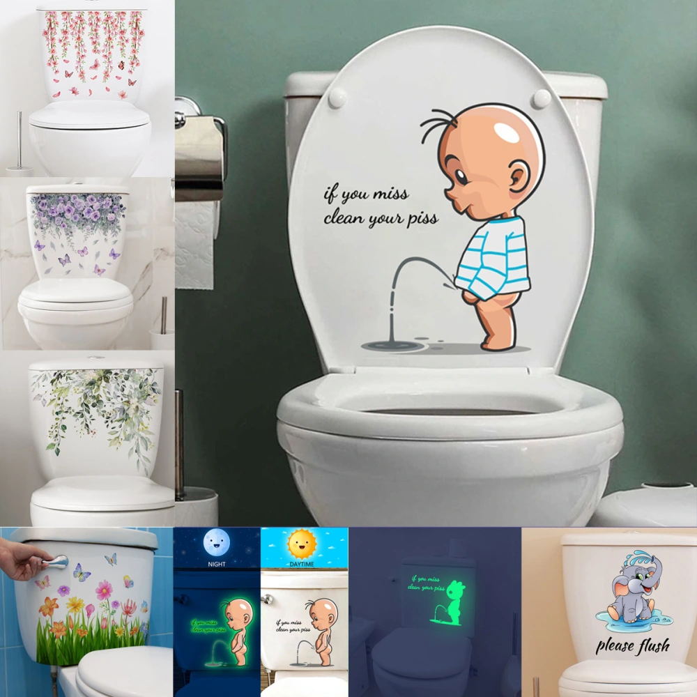 Toilet Warning Toilet Creative Self-adhesive And Removable Wall Stickers