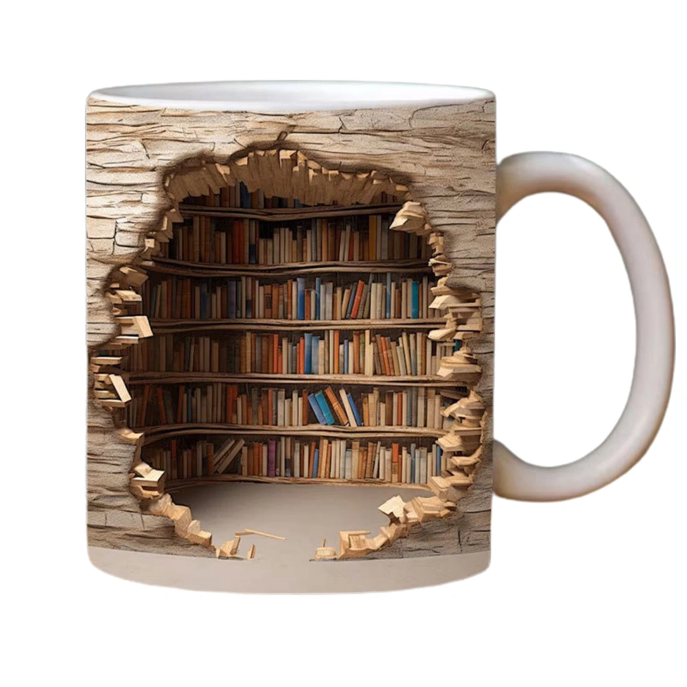 3D Bookshelf Mug, Creative Space Design Multi-Purpose Mugs Gift