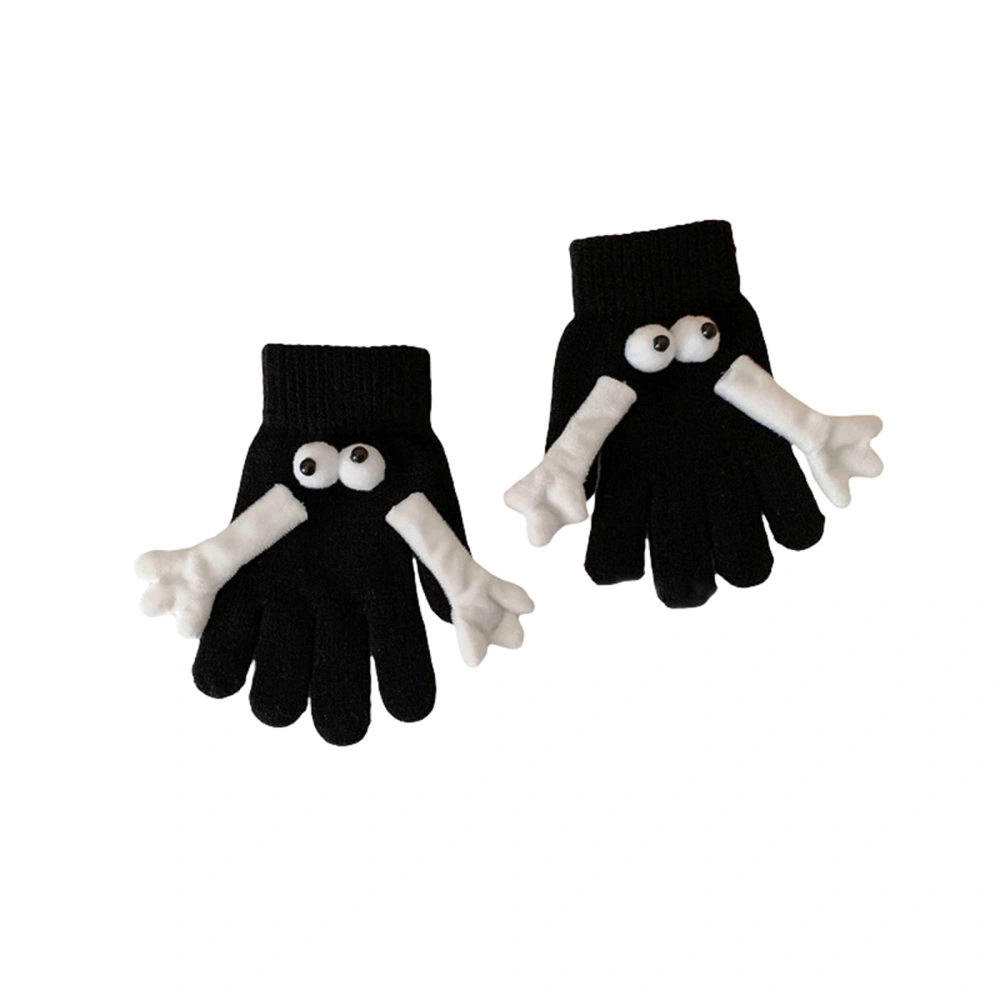 Kids Hand Holder Gloves, Funny Cartoon Magnetic Warm Winter Mittens