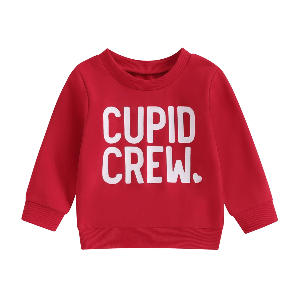 Toddler Girls Boys Sweatshirts Letter Print Crew Neck Pullovers