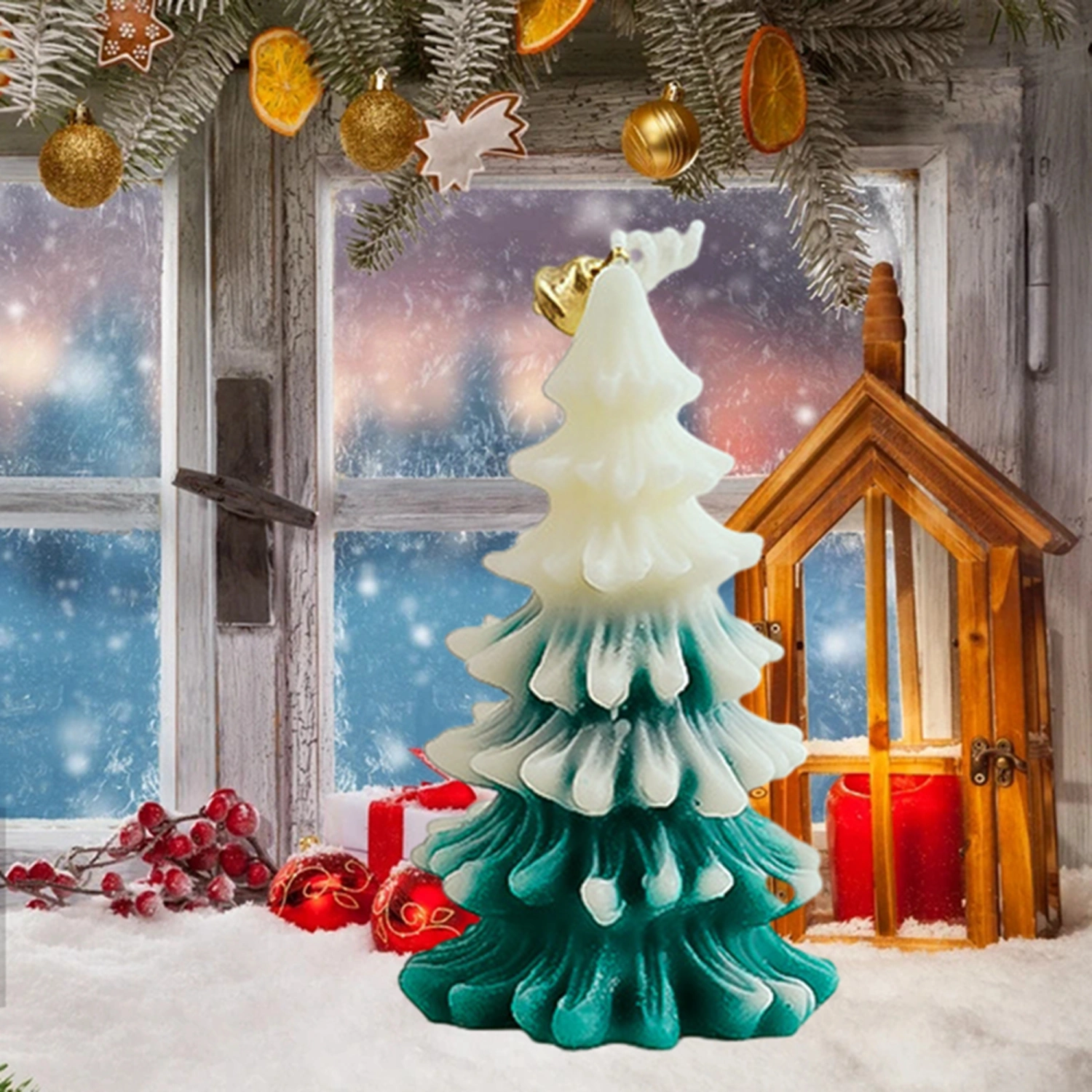Christmas Scented Candles Gift, Christmas Tree Shaped Soy Wax Candle