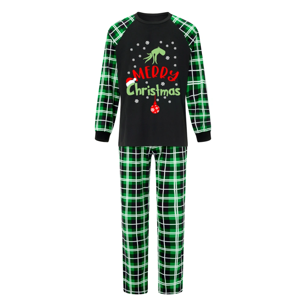 Christmas Pajamas for Family Snowflake Cartoon Print Tops + Trousers