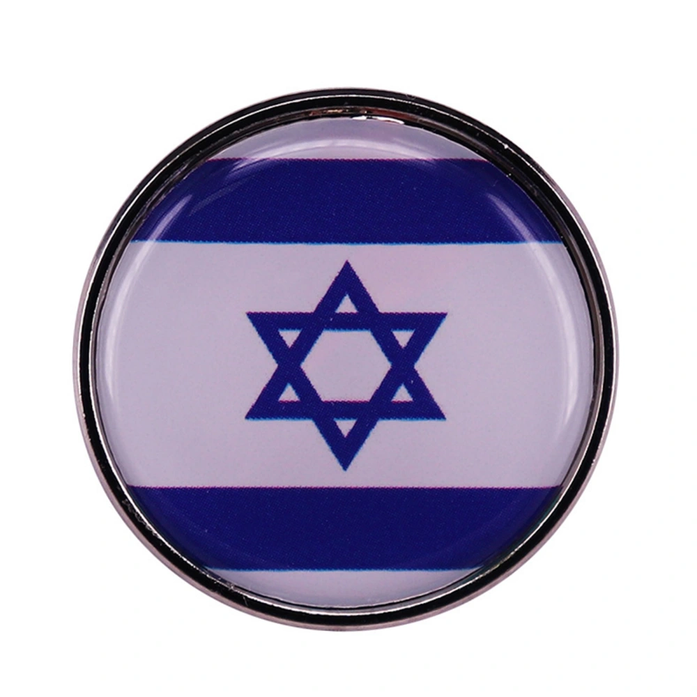 Round Israel Flag Pin International Travel Brooch Souvenir Badge