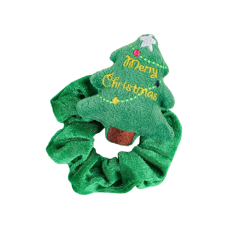 Christmas Plush Hair Scrunchie Expandable Cartoon Ponytail Holder