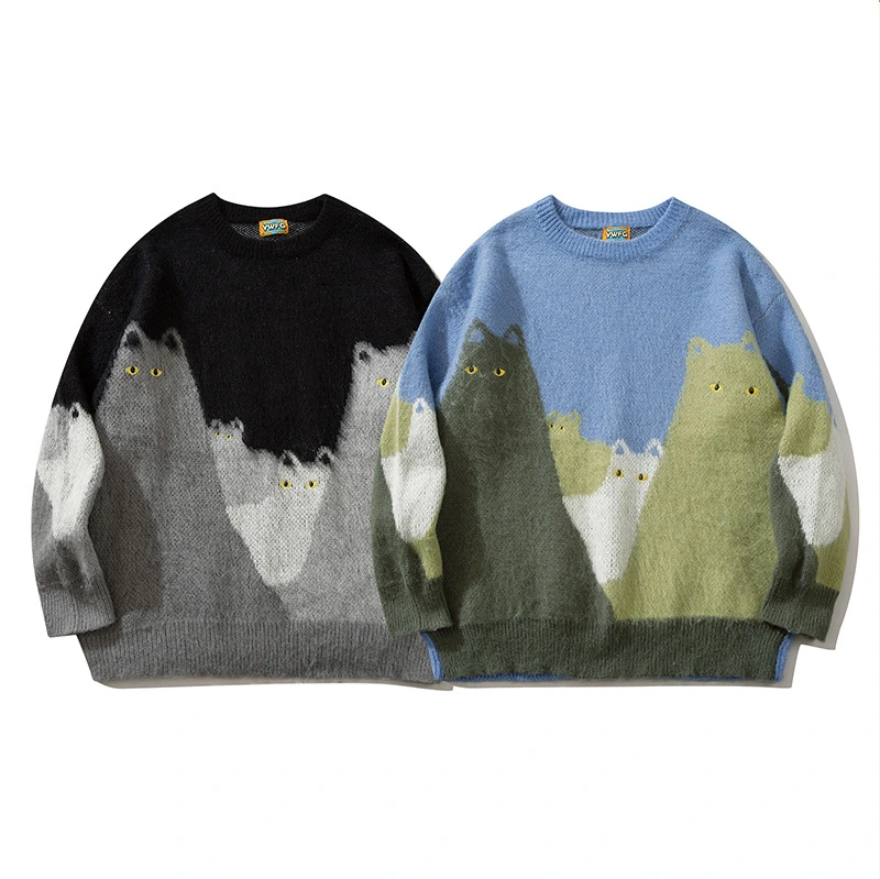 Retro Lazy Style Autumn And Winter New Loose All-matching Couple Round Neck Long Sleeve Sweater