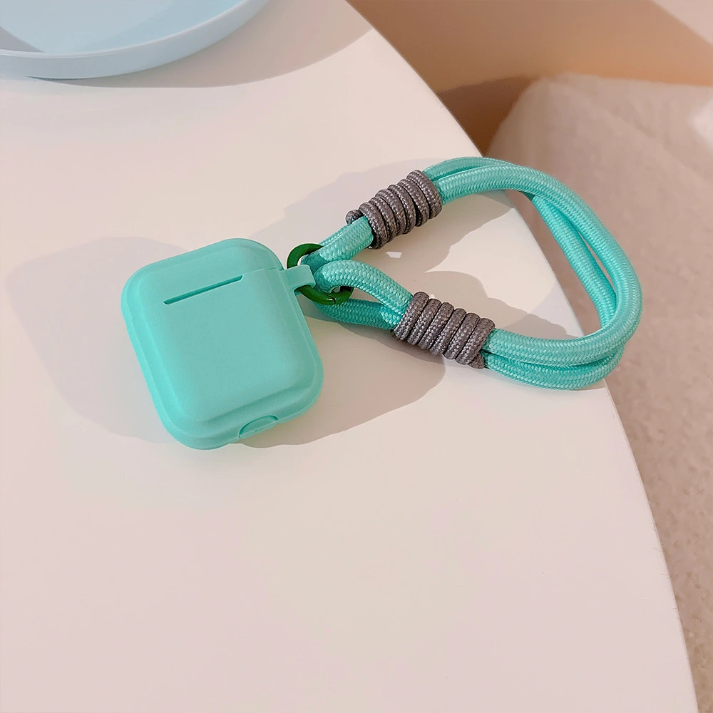 Contrast Color Lanyard Airpods Protection Silicone Earphone Case