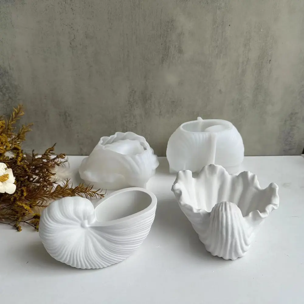 New Conch Shell Storage Tank Silicone Mold Candle Cup Gypsum Mold Succulent Flower Pot Mold