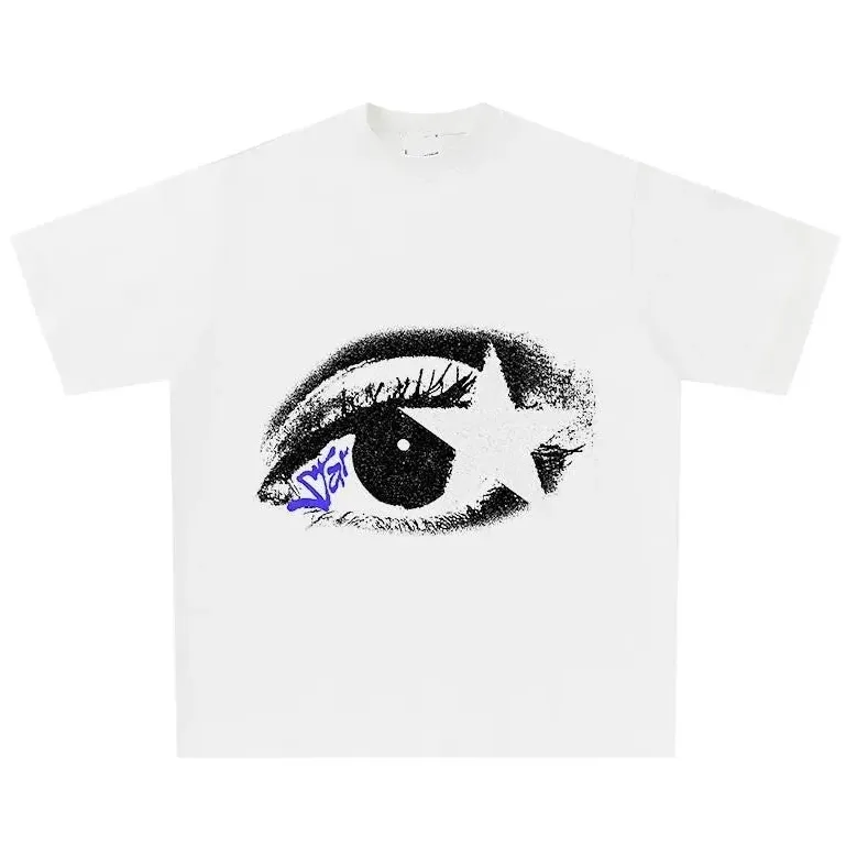 European And American Eyes Digital Printing Casual Round Neck T-shirt Men