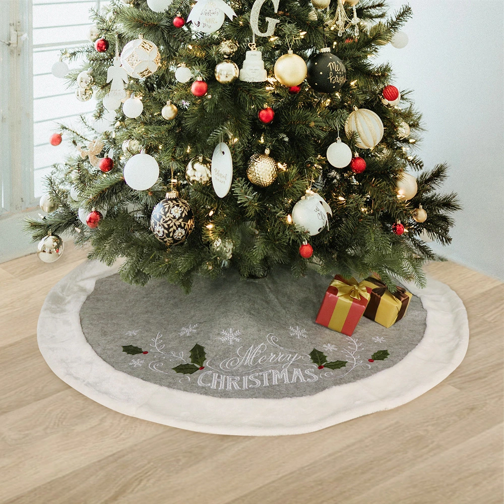 Gray Christmas-tree Skirt Decorative Supplies