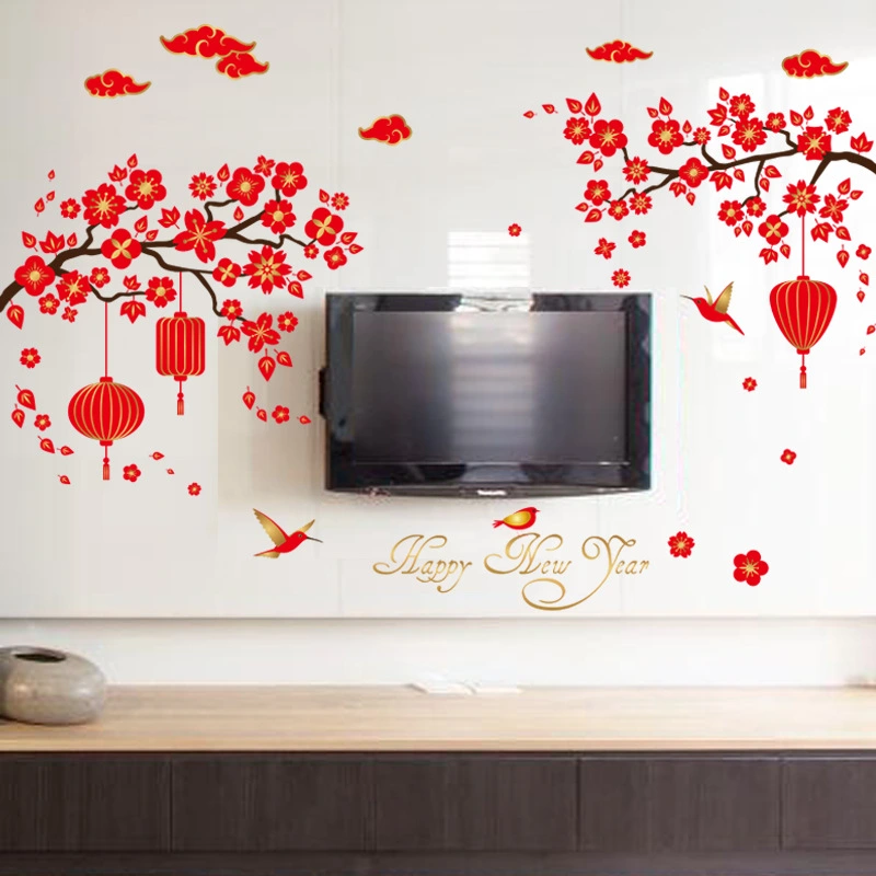 Creative Cute New Year Self-adhesive Wall Stickers