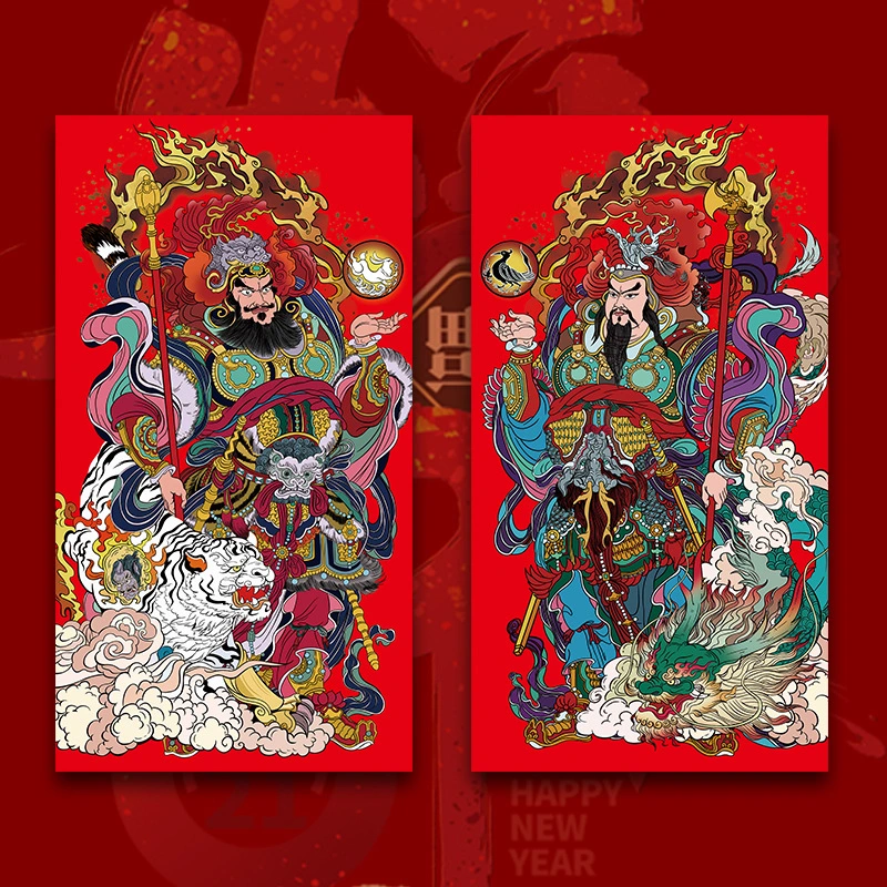 Dragon Year Chinese New Year Door-God Stickers Door Decoration