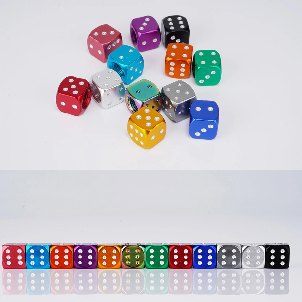 Creative Colorful Dice Tire Aluminum Alloy Valve