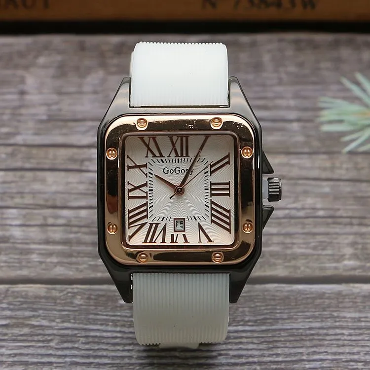 Square Men's Tape Watch Roman Scale