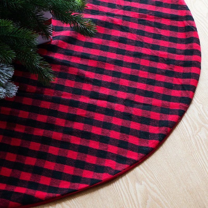 Christmas Red And Black Plaid Tree Skirt