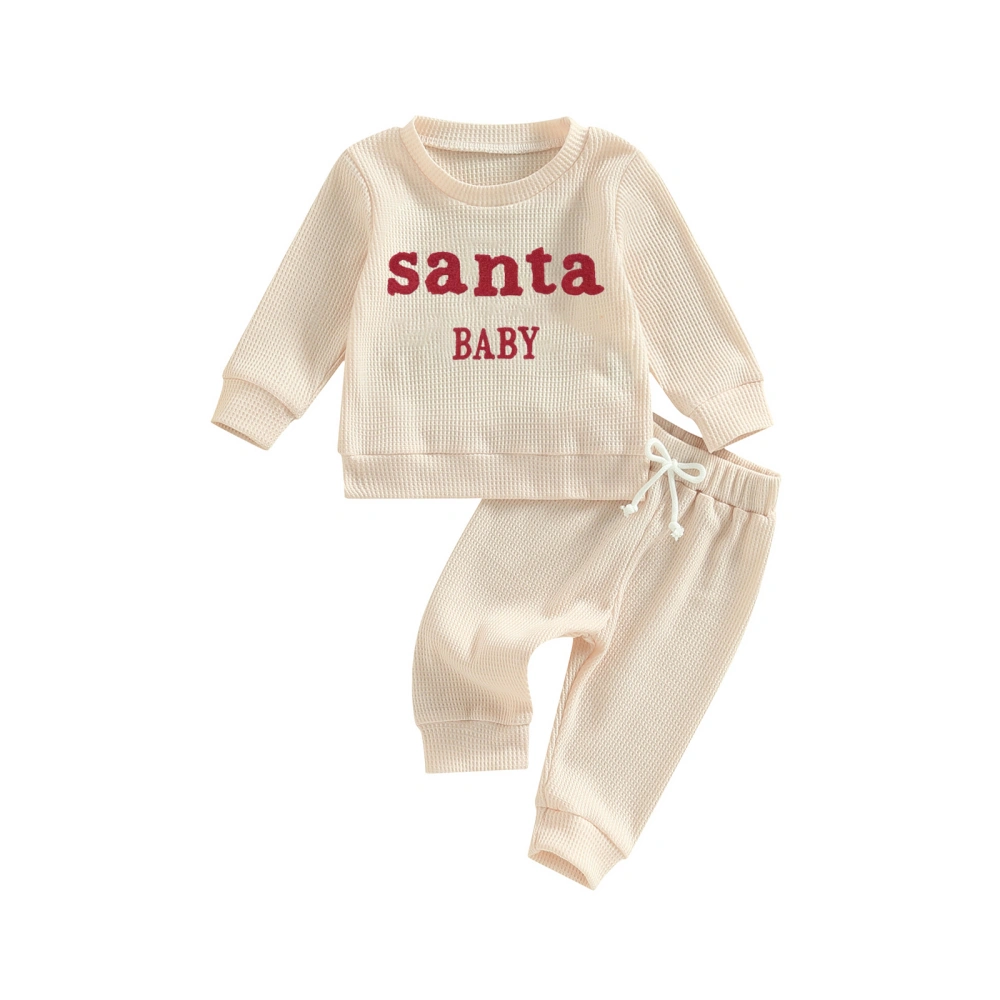 Baby Christmas Clothes Letter Embroidery Long Sleeve Sweatshirt Pants