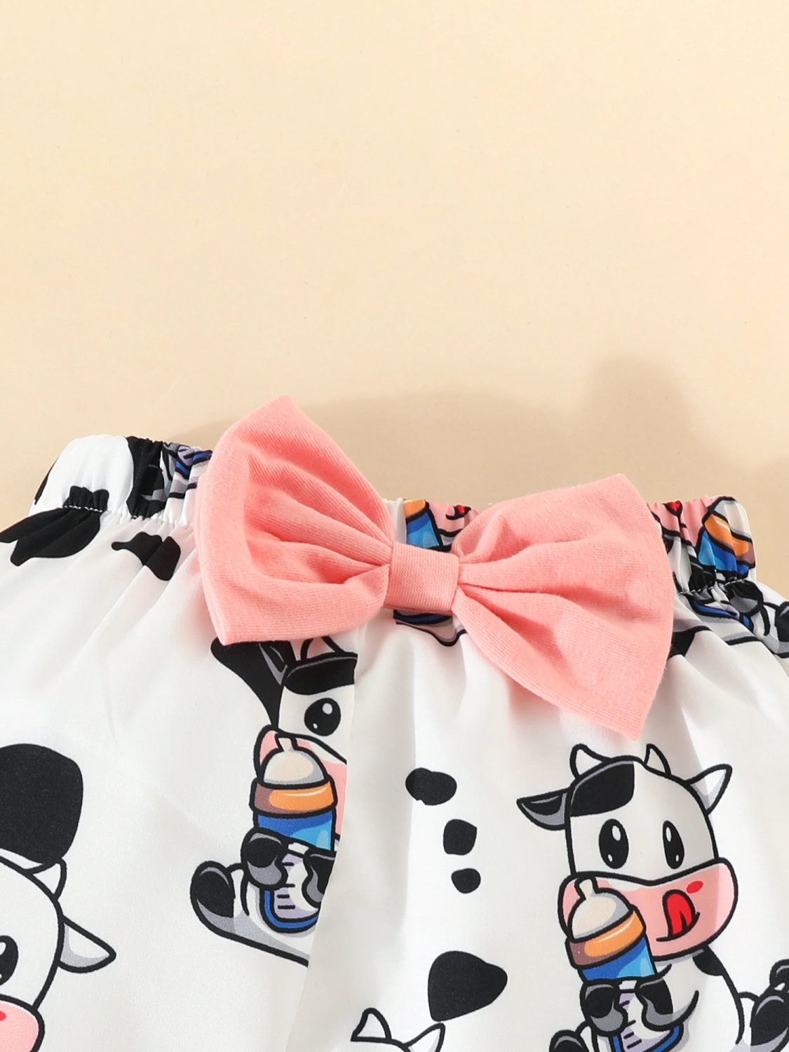 Girls Fall Outfit, Letters Romper with Cow Flare Pants and Headband