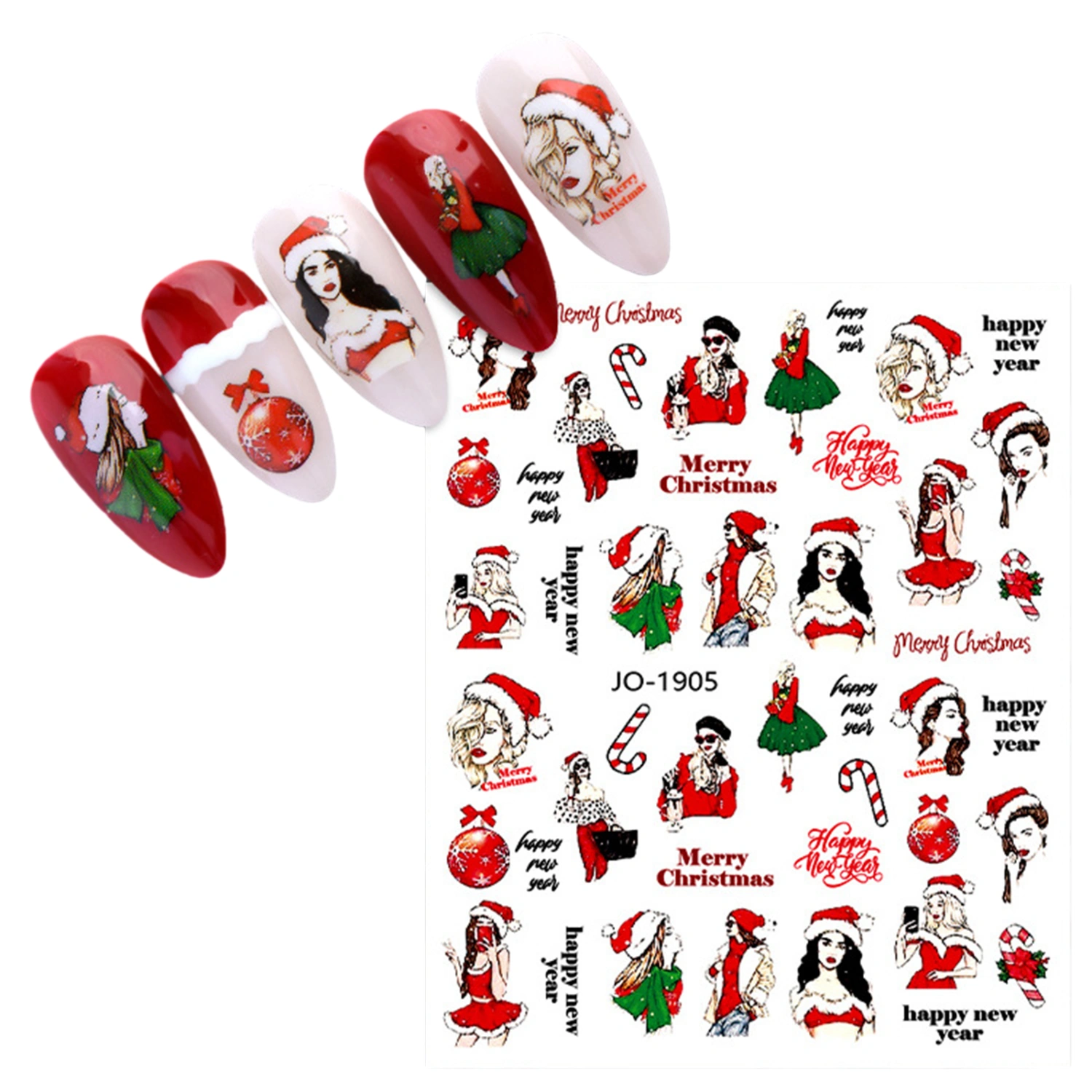 Christmas Nail Stickers Self-adhesive c Pattern Winter Nail Design
