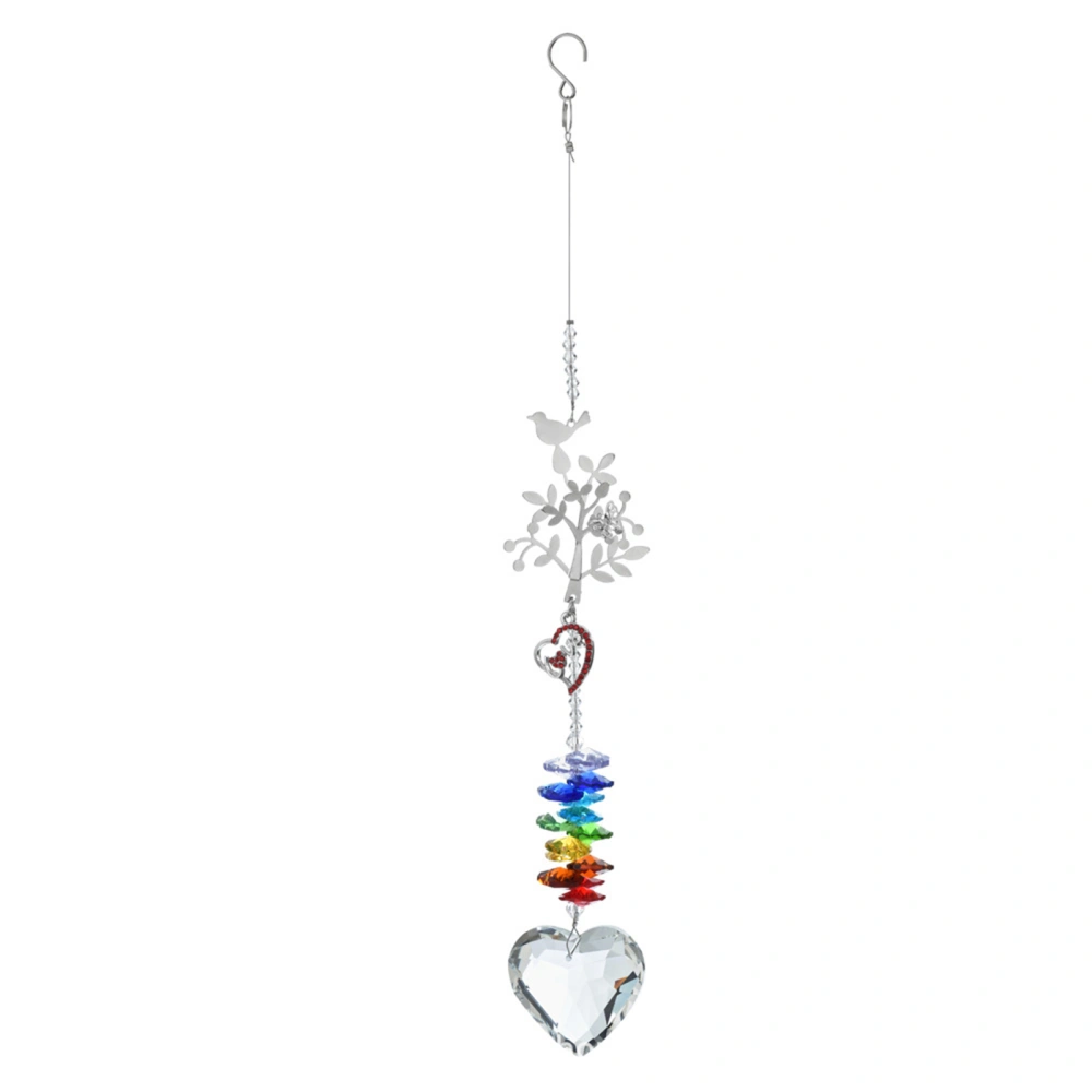 Christmas Crystals Suncatcher Hanging Rainbow Maker with Heart Pendant