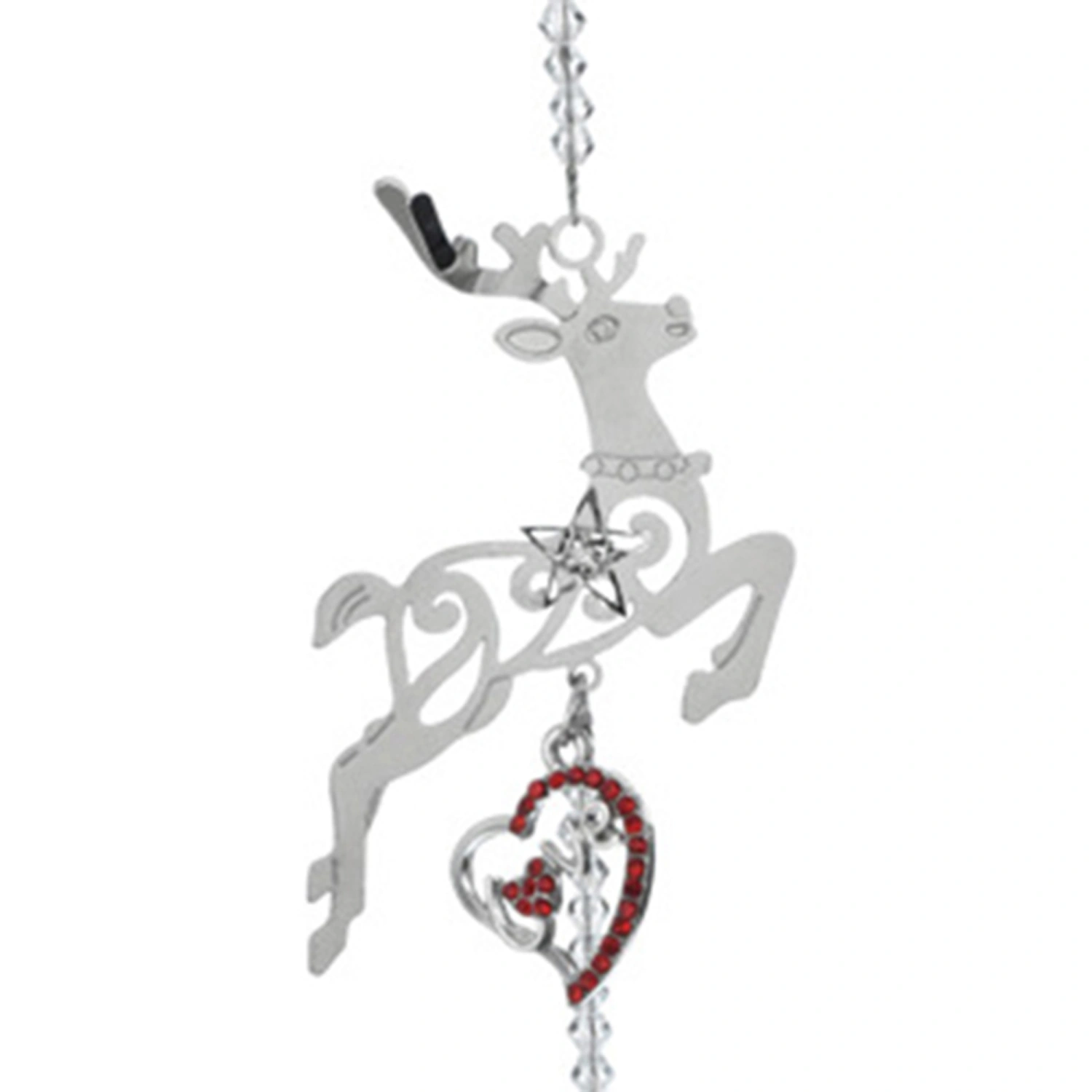 Christmas Crystals Suncatcher Hanging Rainbow Maker with Heart Pendant