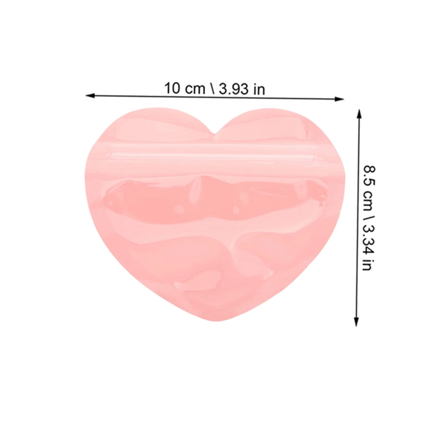 Heart-Shaped Jewelry Bags Clear Ziplock Cute Packaging Supplies