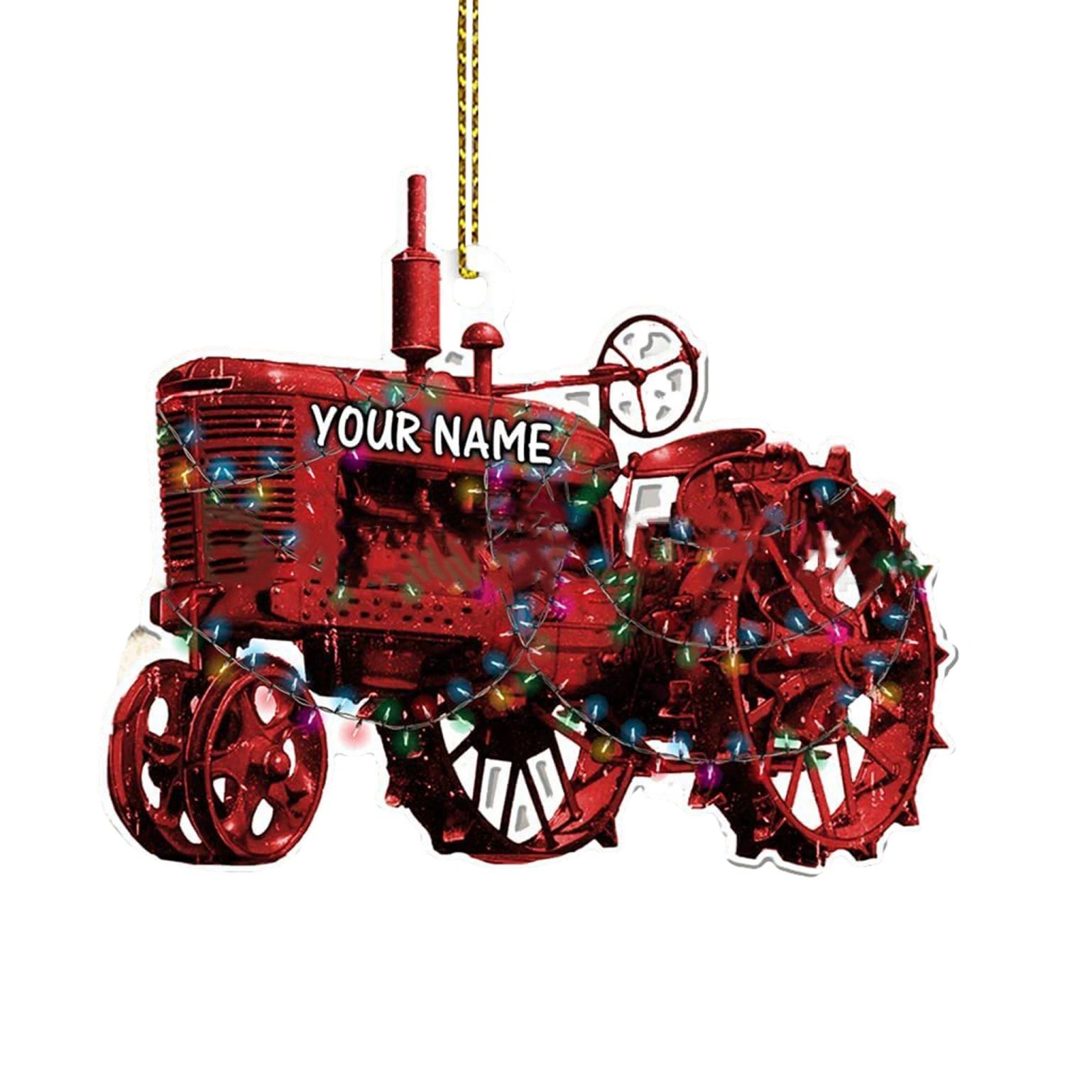 Christmas Tree Decoration Tractor Pendant Home Holiday Acrylic Pendant