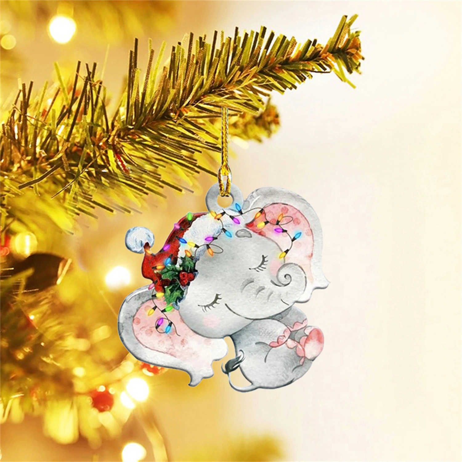 Christmas Tree Ornament, Acrylic Animal Hanging Decor Holiday Gift