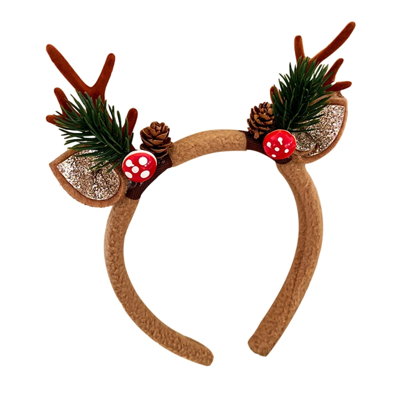 Girls Christmas Cartoon Antler Headbands Party Supply Favors