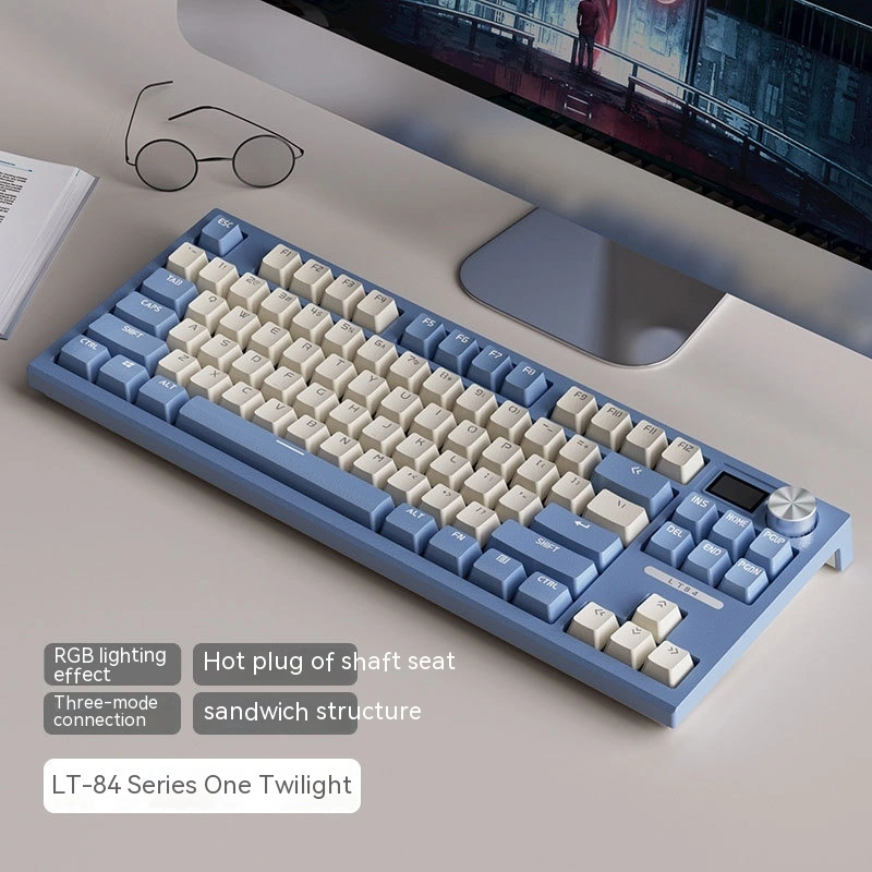 84 Three-model Mechanical Keyboard Sea And Air Axis Light Effect Side Wing