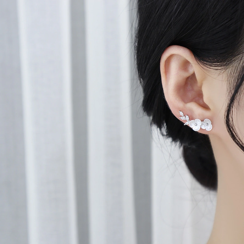 Nail Refined Grace Cold Plum Zircon Ear Studs