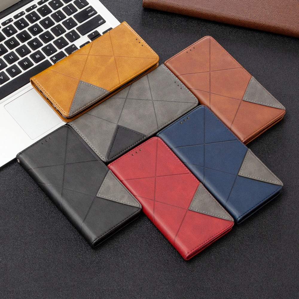 Phone Case Prismatic Magnetic Protective Leather Case