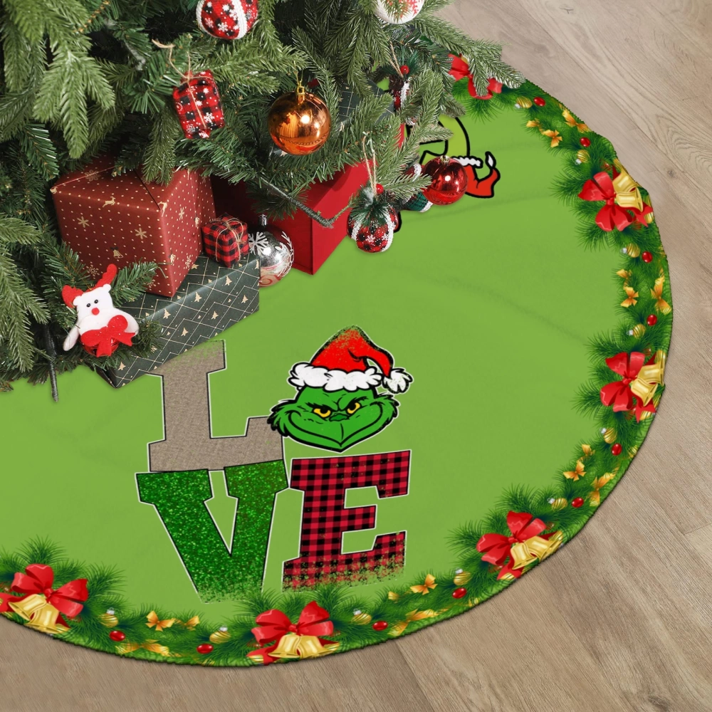 Grinch Who Stole Christmas Christmas Tree Skirts,Christmas Decorations Christmas Tree Skirt for Holiday Party Decorations,30 inch#1