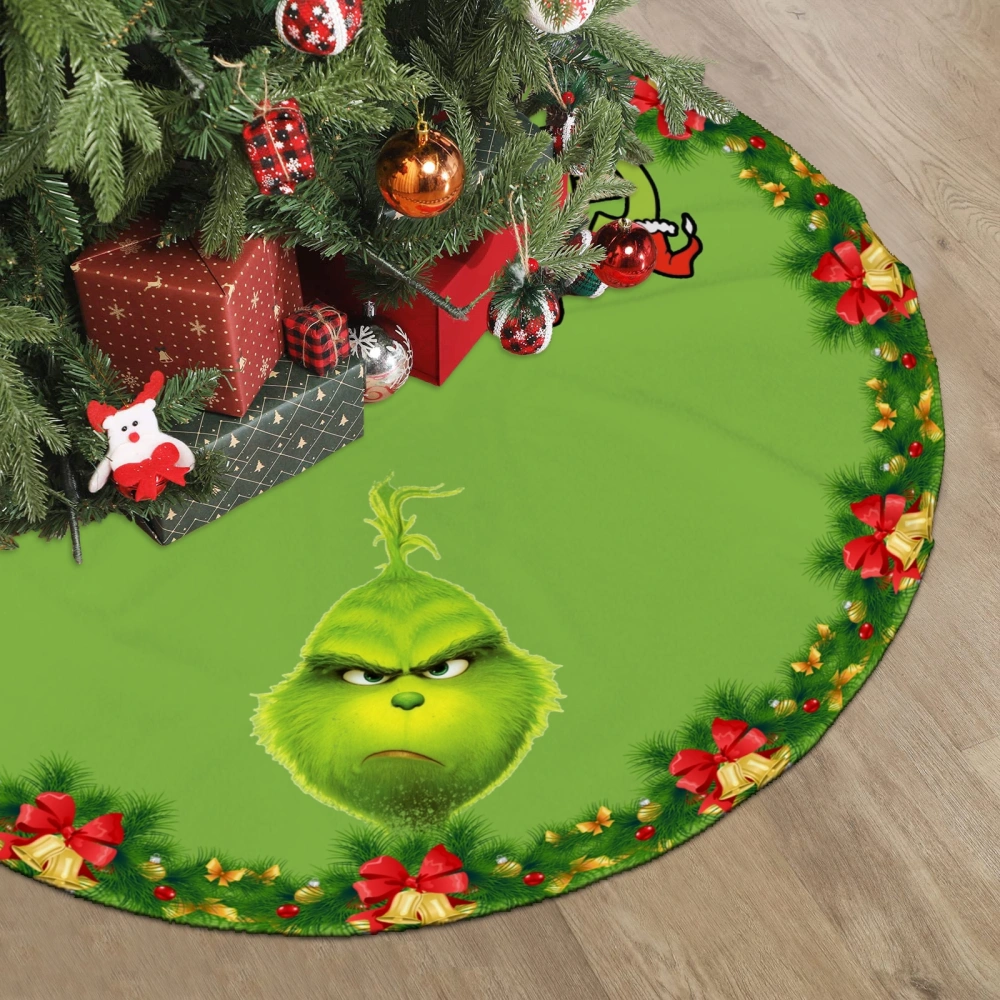 The Grinch Christmas Tree Skirts,Christmas Decorative Trees Christmas Tree Skirt for Christmas Home Decor Xmas Party Tree Holiday Decorations,30 inch#1