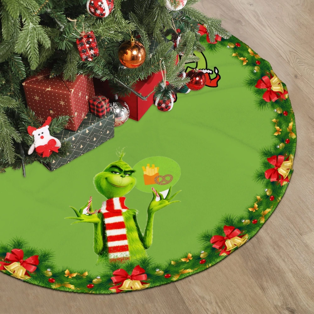 How The Grinch Stole Christmas Christmas Tree Skirts,Xmas Scary Decorations Party Indoor Outdoor for Christams Ornaments Decorations,30 inch#1