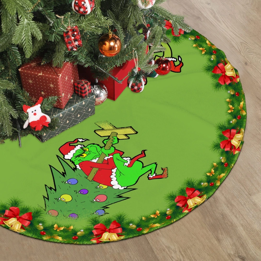 Grinch Xmas Tree Skirt,Xmas Nightmare Before Christmas Tree Skirt for Christmas Tree Decor,30 inch#1