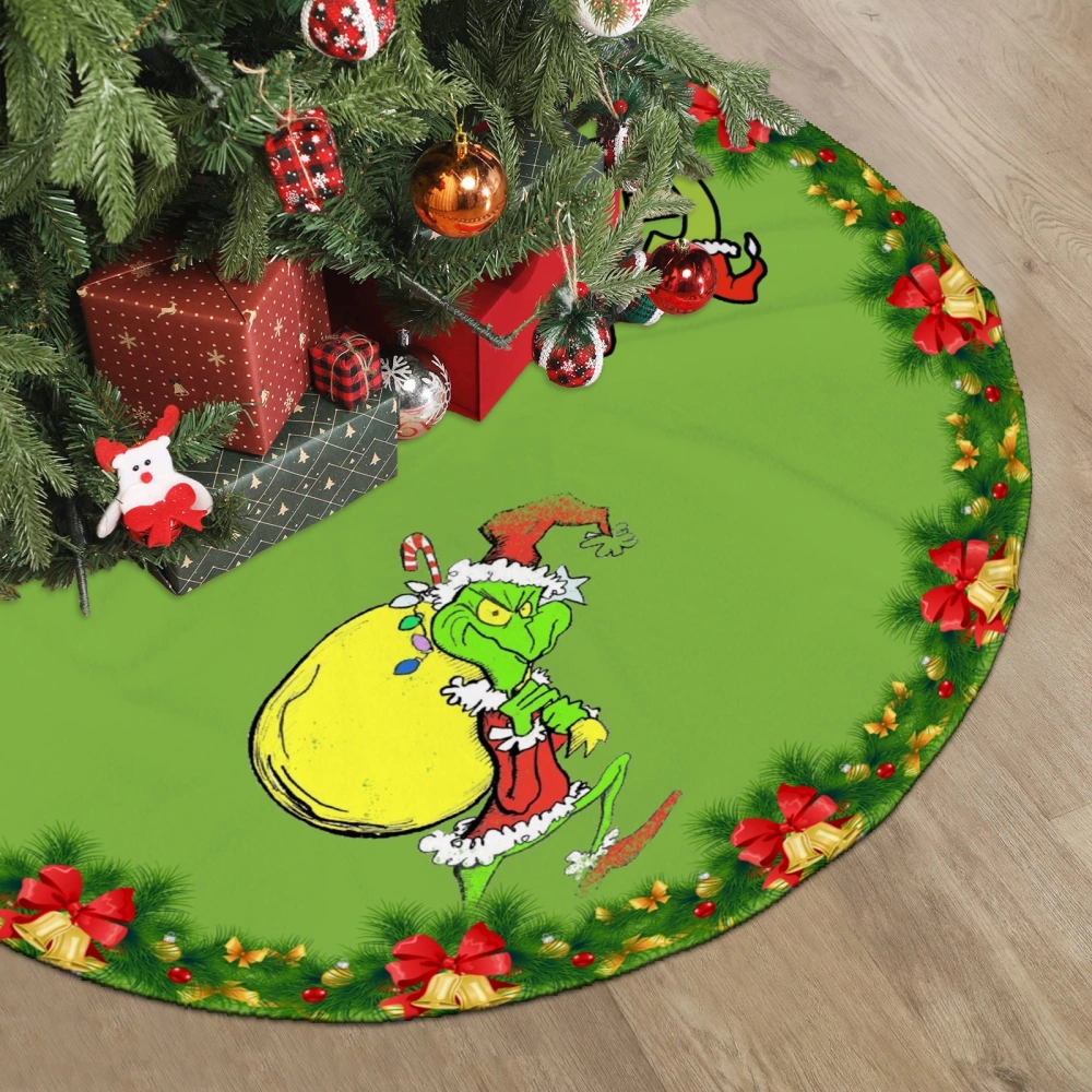 Grinch Elf Xmas Tree Skirt,Christmas Decorations Christmas Tree Skirt for Christams Xmas New Year Holiday,30 inch#1