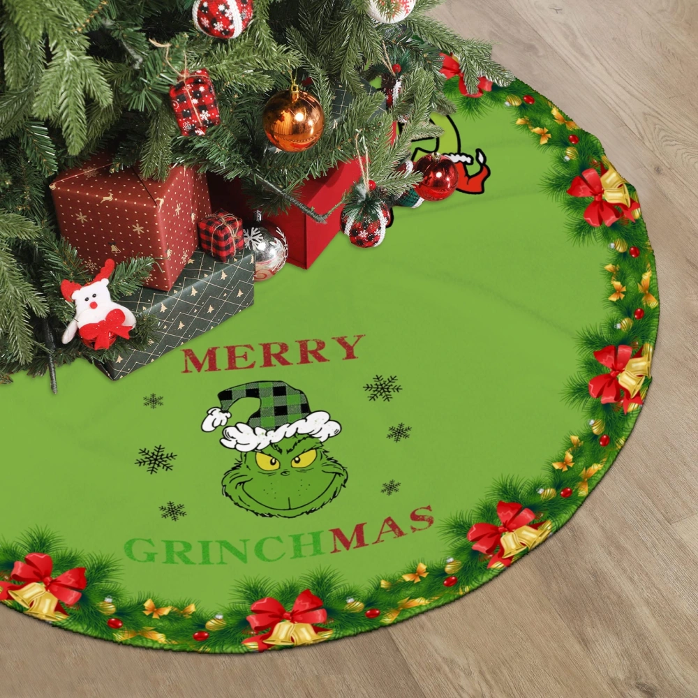 Grinch NoNoNo Xmas Christams Tree Skirt,Super Soft Thick Plush Christmas Tree Skirt for Xmas Christmas Home Holiday Party,30 inch#1