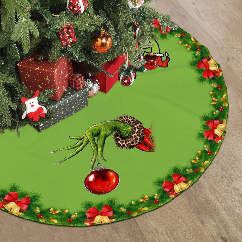 The Grinch Xmas Christams Tree Skirt,Flora Christmas Tree Skirt for Christma Decorations,30 inch#1