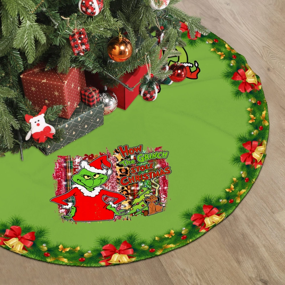 Grinch NoNoNo Xmas Christams Tree Skirt,Xmas Haunted House Christmas Tree Skirt for Christams Xmas Party Decoration,30 inch#1