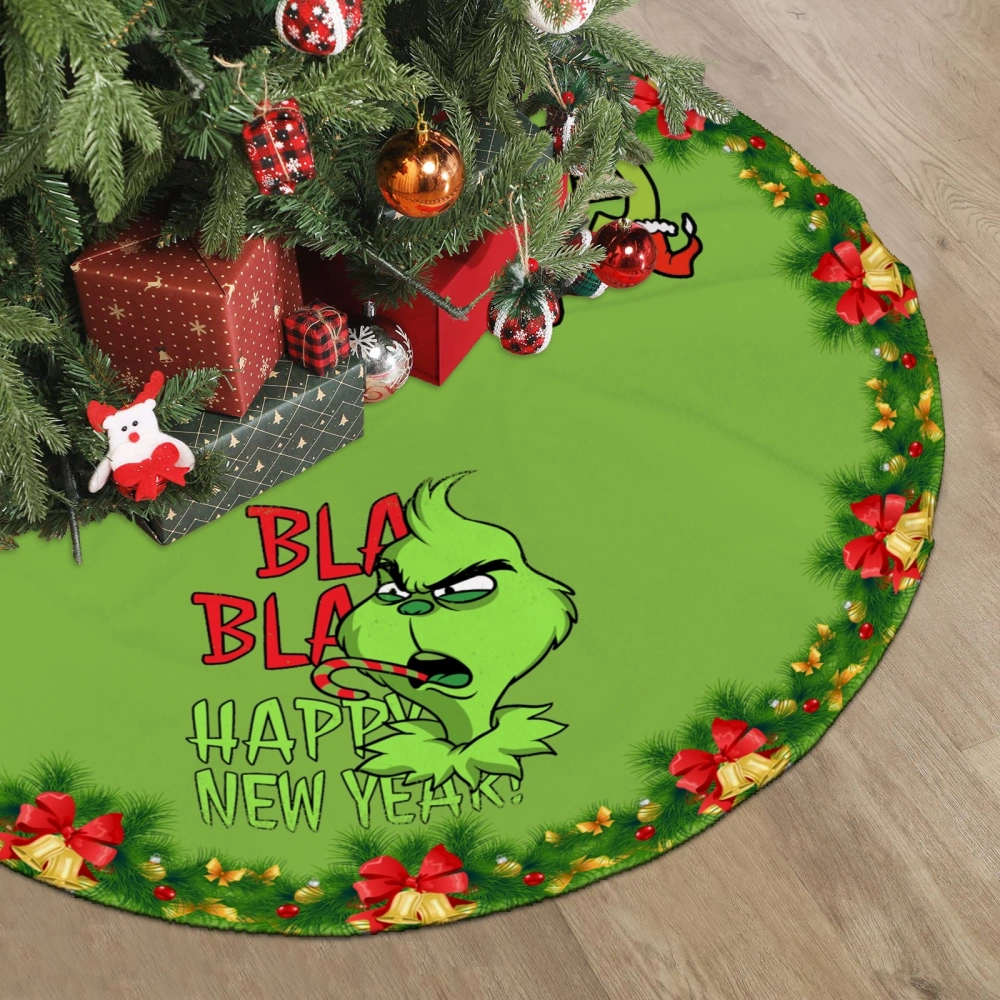 Grinch Christmas Tree Skirts,Xmas Nightmare Before Christmas Tree Skirt for Holiday Party Indoor Outdoor Home Decorations,30 inch#1